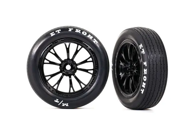 Mickey Thompson Et Front Drag Tires On Weld Wheels, Gloss Black (2) 1