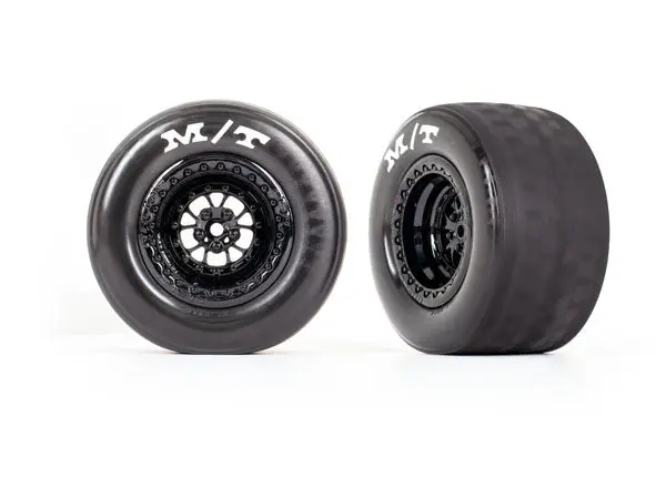 Mickey Thompson Et Black Drag Tires On Weld Wheels, Gloss Black (2) 1