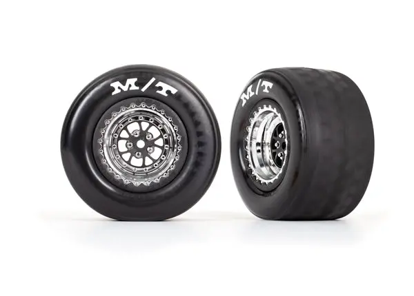 Mickey Thompson Et Rear Drag Tires On Weld Wheels, Chrome (2) 1