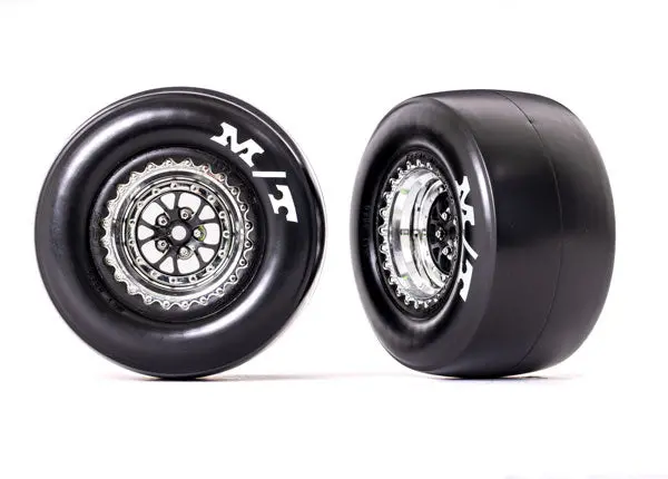 Mickey Thompson Et Rear Drag Tires On Weld Wheels, Sticky Compound, Chrome (2) 1