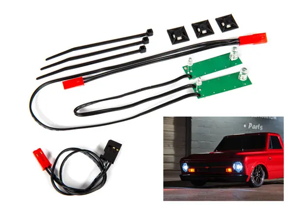 Drag Slash Led Front Headlight Set For Chevy C-10 Body, White 1