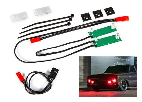 Drag Slash Led Front Headlight Set For Chevy C-10 Body, Red 1