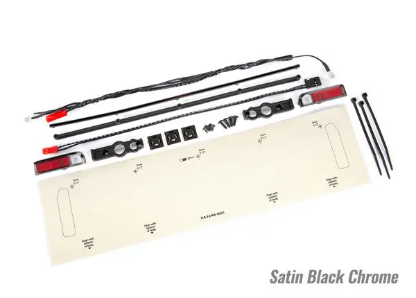 Drag Slash Led Tail Light Set For Chevy C-10 Body, Satin Black Chrome 1