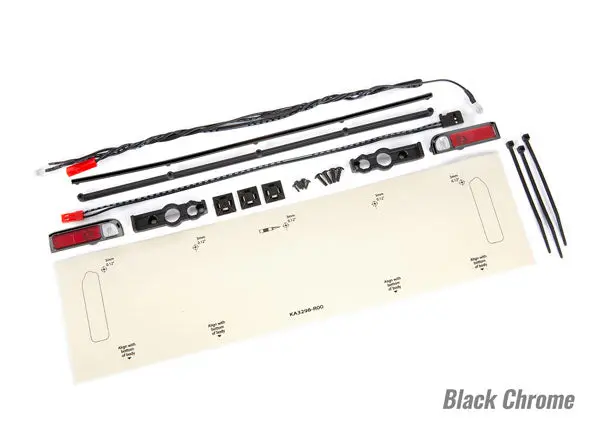 Drag Slash Led Tail Light Set For Chevy C-10 Body, Black Chrome 1