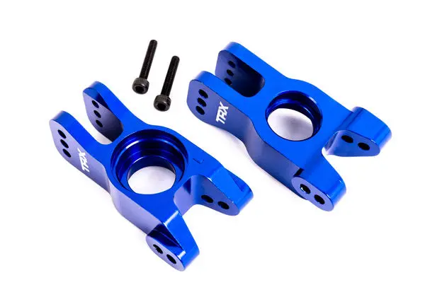 Left & Right Aluminum Stub Axle Carriers, Blue 1