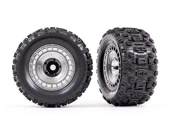 3.8" Tires & Wheels, Satin Chrome 1