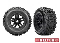 Sledgehammer Belted Sledge Pre-Glued Tires, Black (2) 1