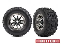 Sledgehammer Belted Sledge Pre-Glued Tires, Black Chrome (2) 1
