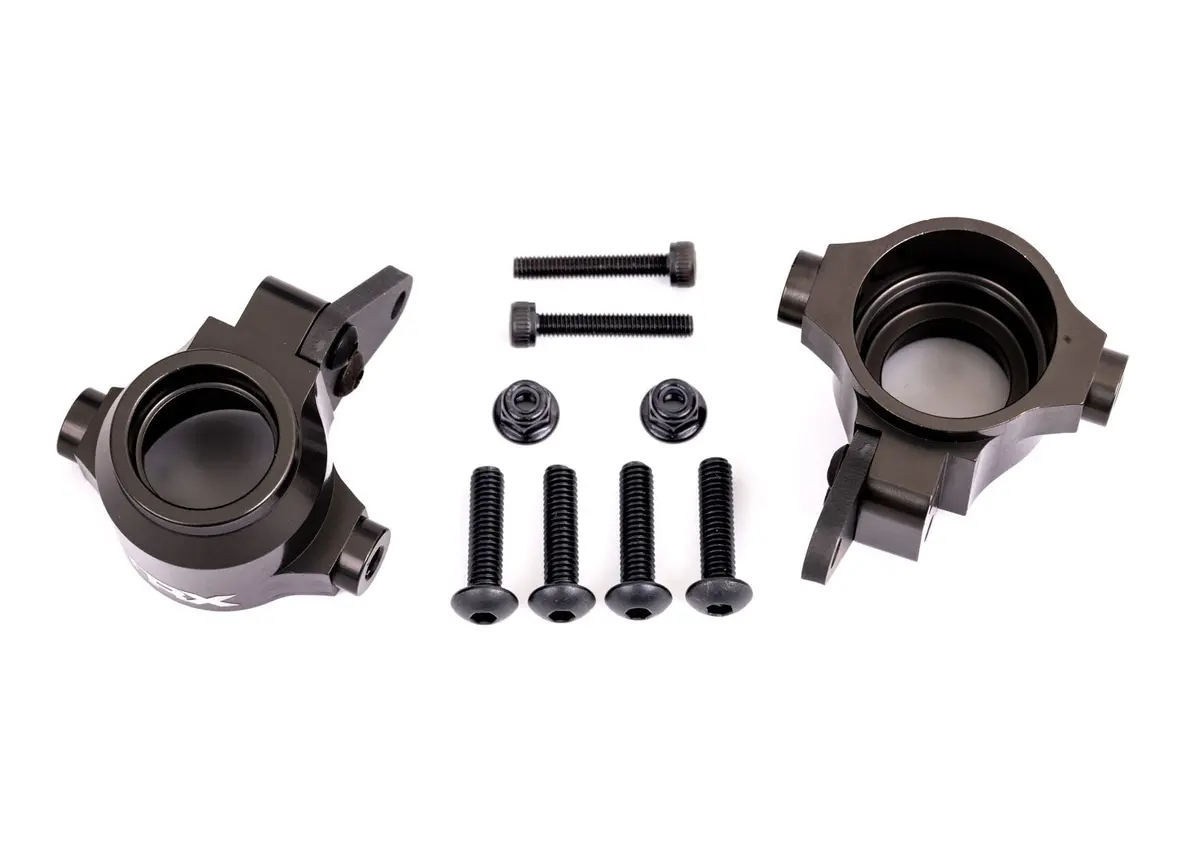 Left & Right Aluminum Steering Blocks, Black 1