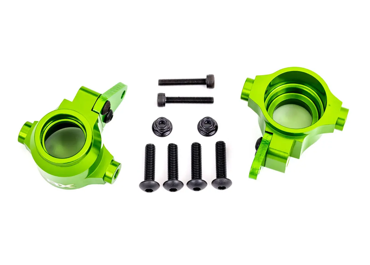 Left & Right Aluminum Steering Blocks, Green 1