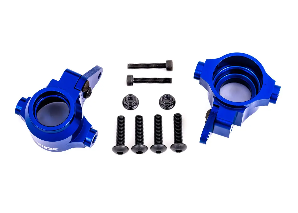 Left & Right Aluminum Steering Blocks, Blue 1