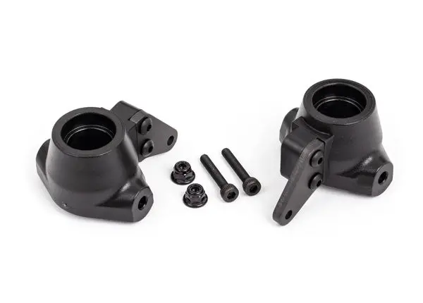 Left & Right Steering Blocks W/ Aluminum Arms, Black 1