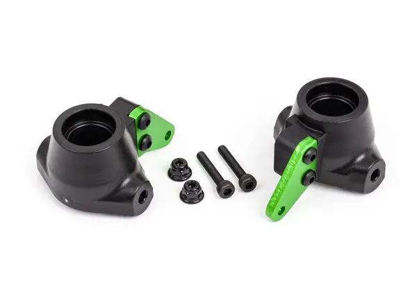 Left & Right Steering Blocks W/ Aluminum Arms, Green 1