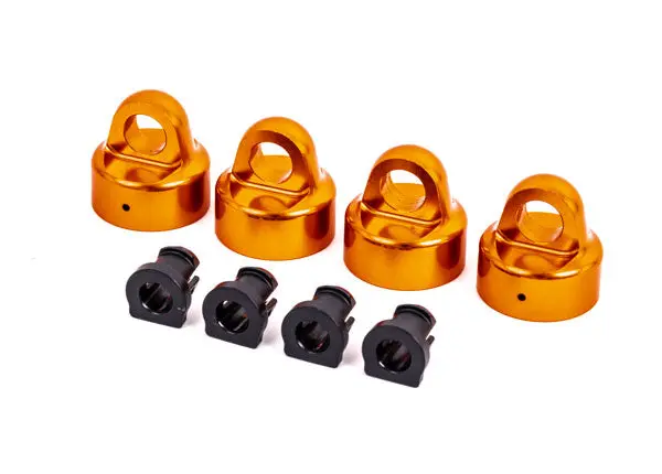 Aluminum Shock Caps W/ Spacers, Orange 1