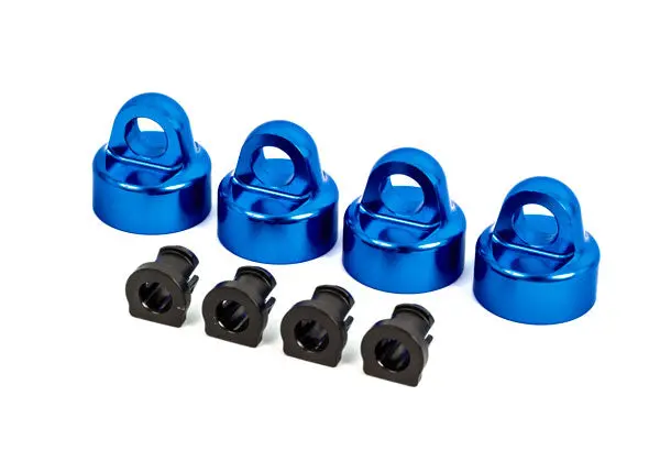 Aluminum Shock Caps W/ Spacers, Blue 1