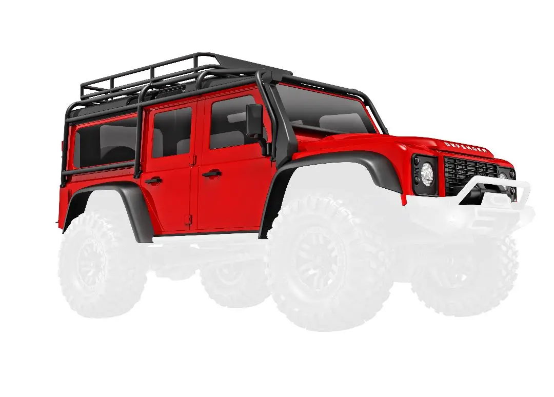 Traxxas Body, Land Rover Defender, Complete, Red 1
