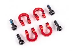 Aluminum Bumper D-Rings, Front/Rear, Red Anodized 1