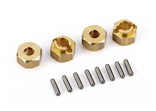 7Mm Hex Brass Wheel Hubs W/ Axle Pins 1