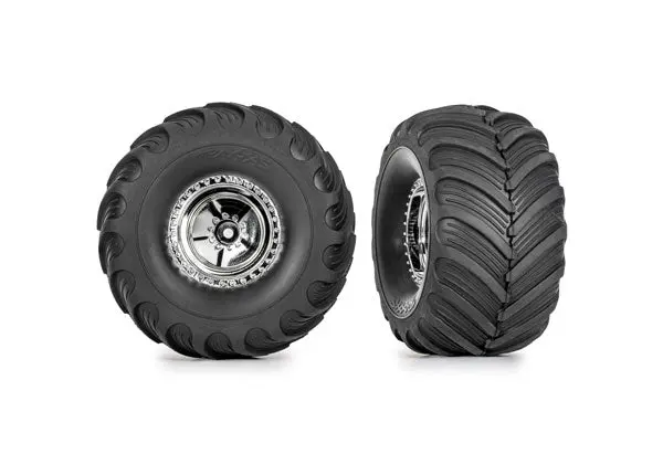 Trx-4Mt Terra Groove Pre-Glued Tires, Chrome (2) 1
