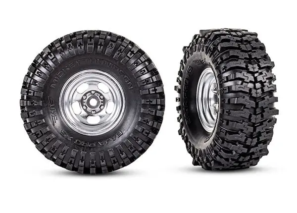 2.4X1.0" Tires & 1.0" Wheels, Satin Chrome (2) 1