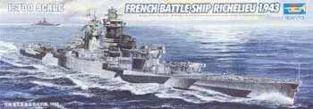 Trumpeter 05750 1/700 French Battleship Richelieu 1943 1