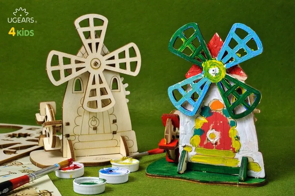 Ugears Mill 3D-Puzzle Coloring Model - 23 Pieces 1
