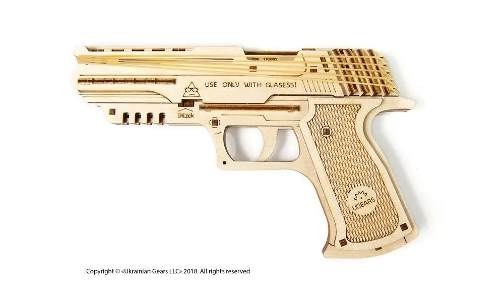 Ugears Wolf-01 Handgun (New Packaging Design) - 62 Pieces 1