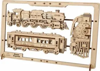 Ugears Steam Express 2.5D Puzzle - 79 Pieces 1