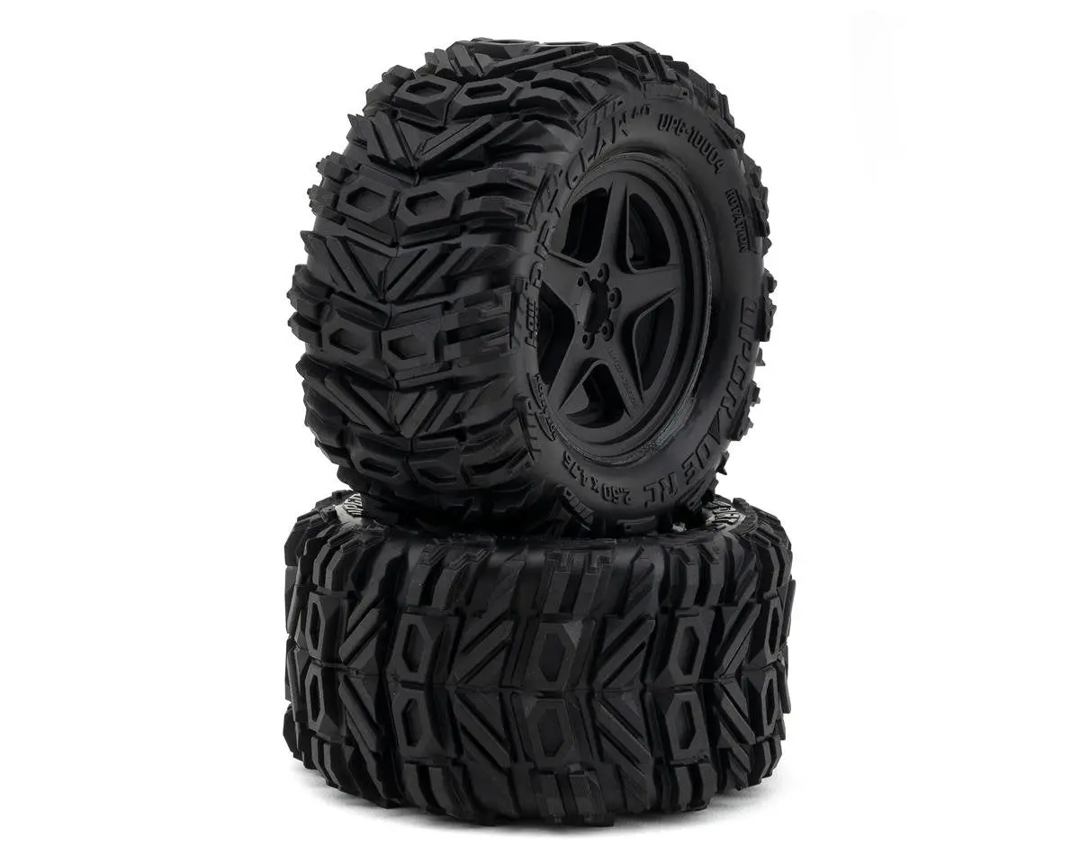 Low-Pro Belted Dirt Claw All-Terrain 2.8In Pre-Glued Tires, 5-Star Wheels (2) 1