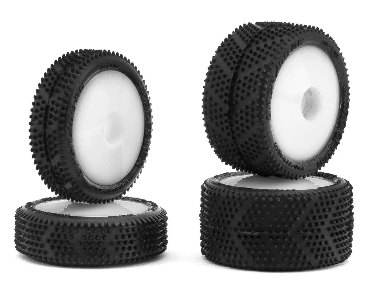 Micro Spiker Pre-Glued Carpet Tires For Losi Micro-B, White (4) 1