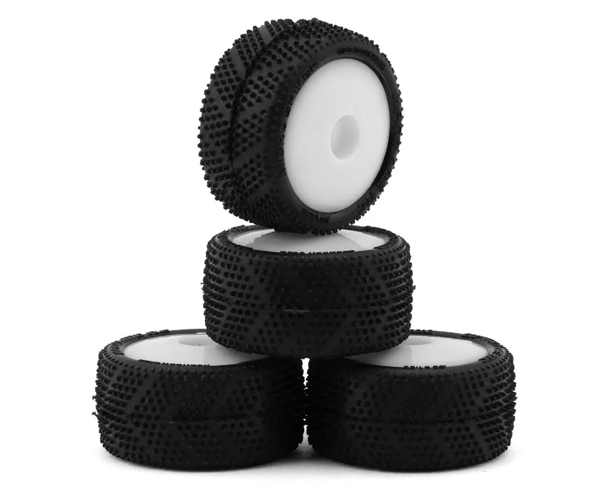 Micro Spiker Pre-Glued Carpet Tires For Losi Micro-T, White (4) 1