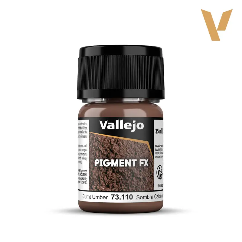 Vallejo Pigment Fx: Burnt Umber Pigment Powder For Weathering Effects 35Ml 1