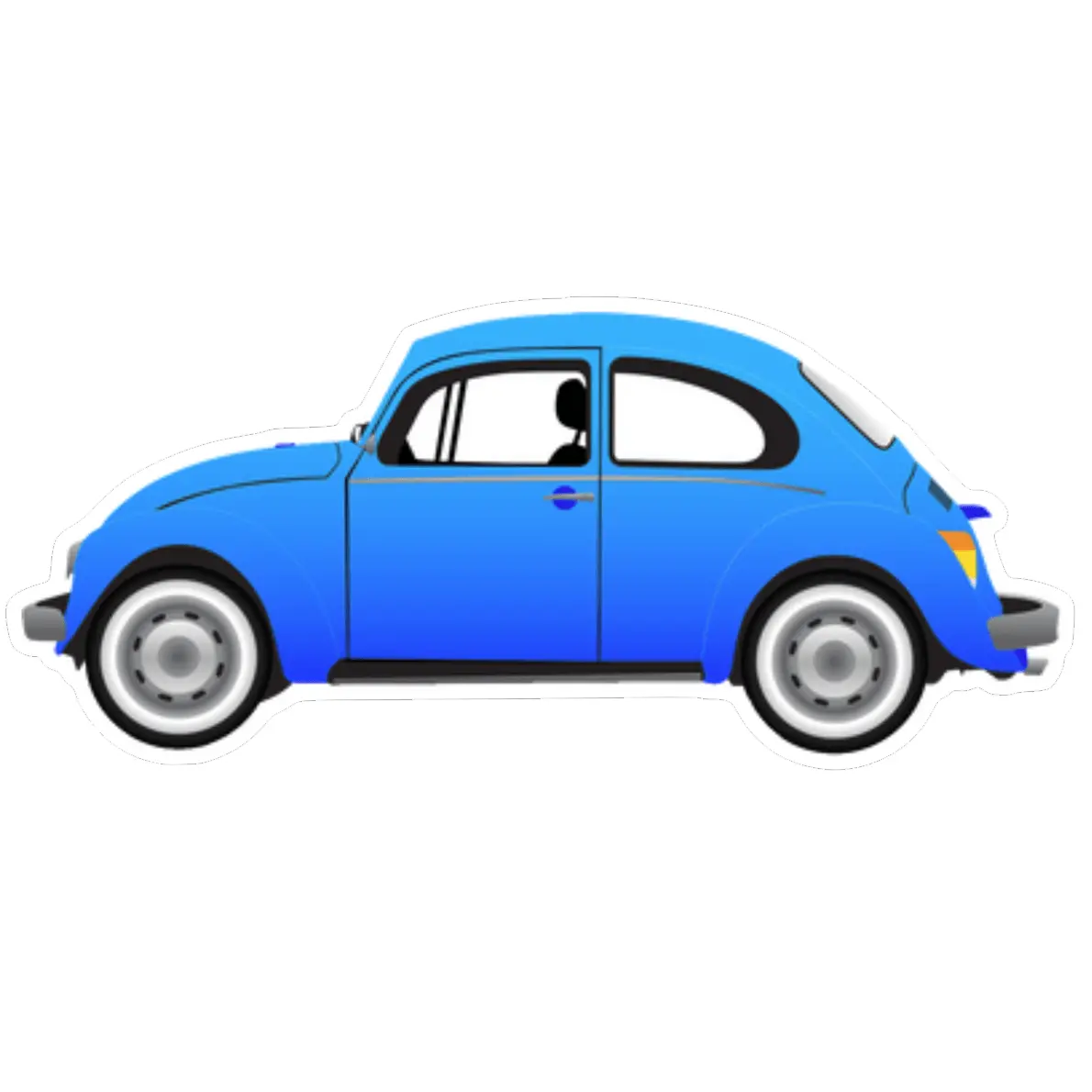 Vw Classic Bug Beetle Vinyl Decal / Sticker, Blue 1
