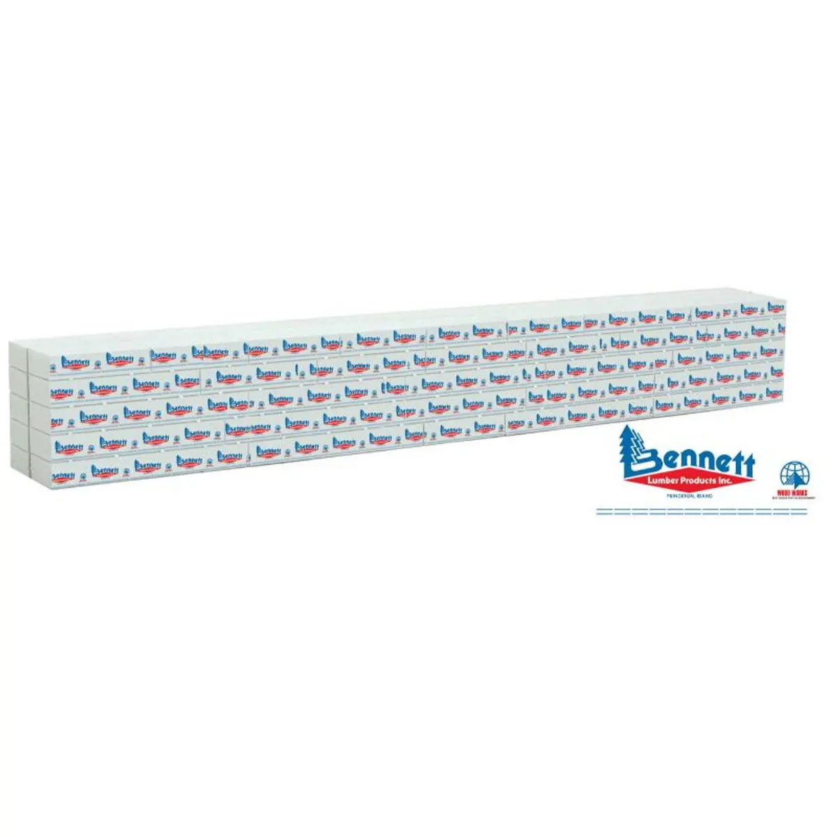 Walthers Scenemaster 949-3162 - Wrapped Lumber Load For 72' Centerbeam Bennett Lumber - Ho Scale 1
