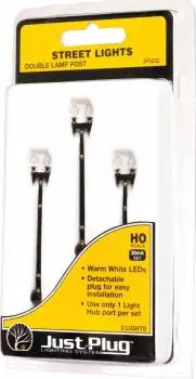 Woodland Scenics Ho Street Lights Double Lamp Post (3 Lights) 1