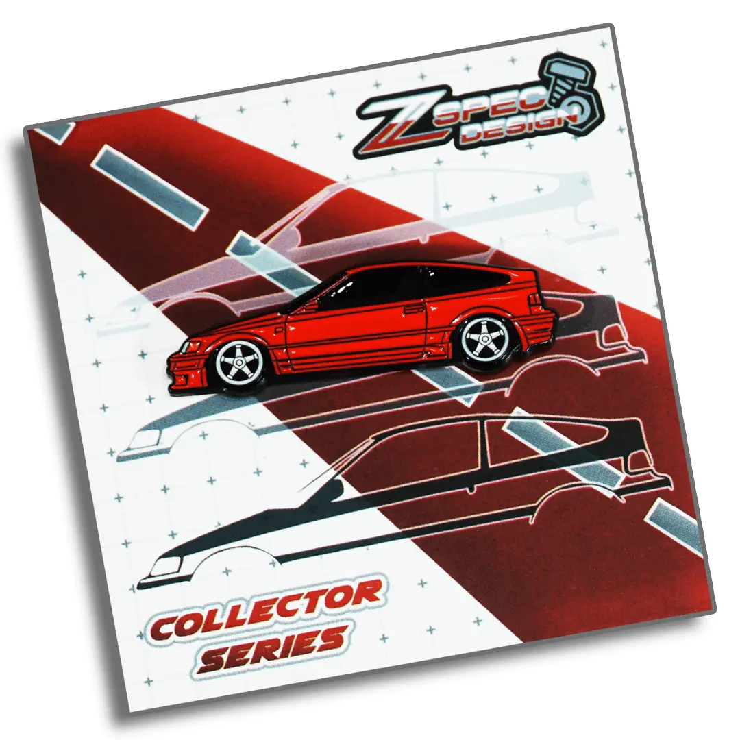 Honda Crx (Red/White/Yellow/Glitter-Silver) Collector Lapel/Hat Pin - Zspec Design 4