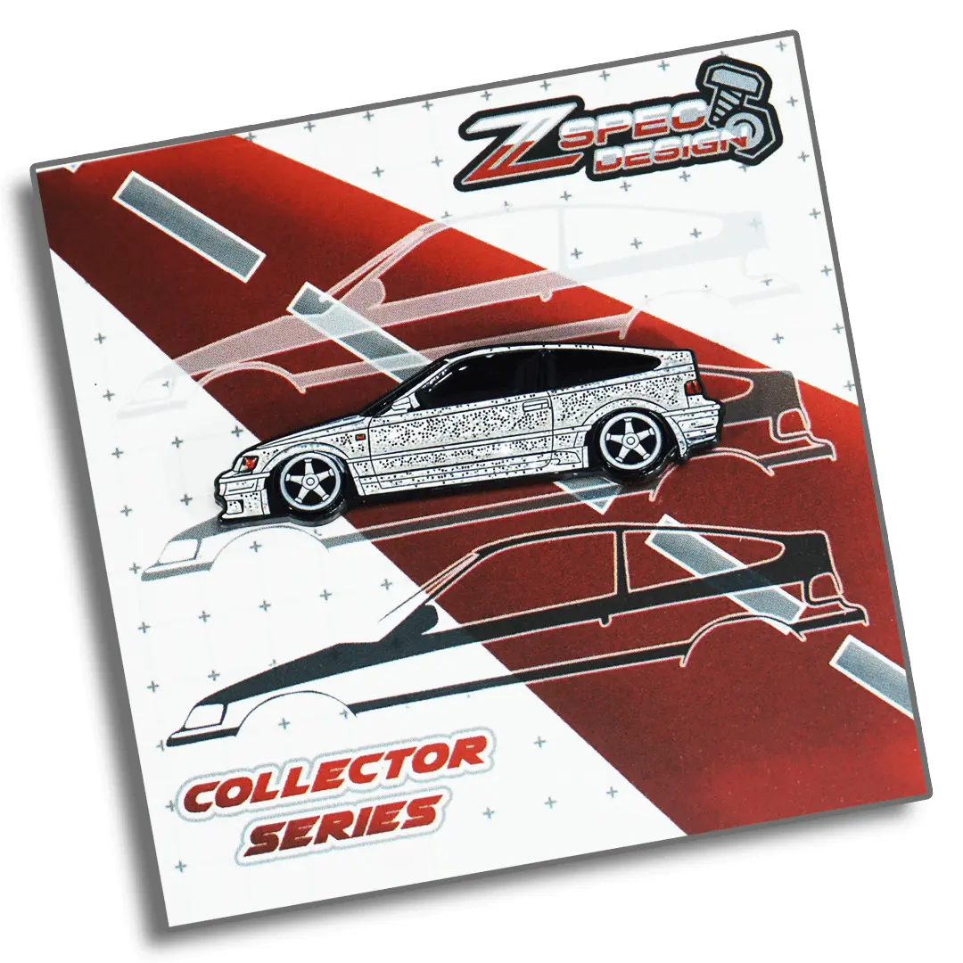 Honda Crx (Red/White/Yellow/Glitter-Silver) Collector Lapel/Hat Pin - Zspec Design 3