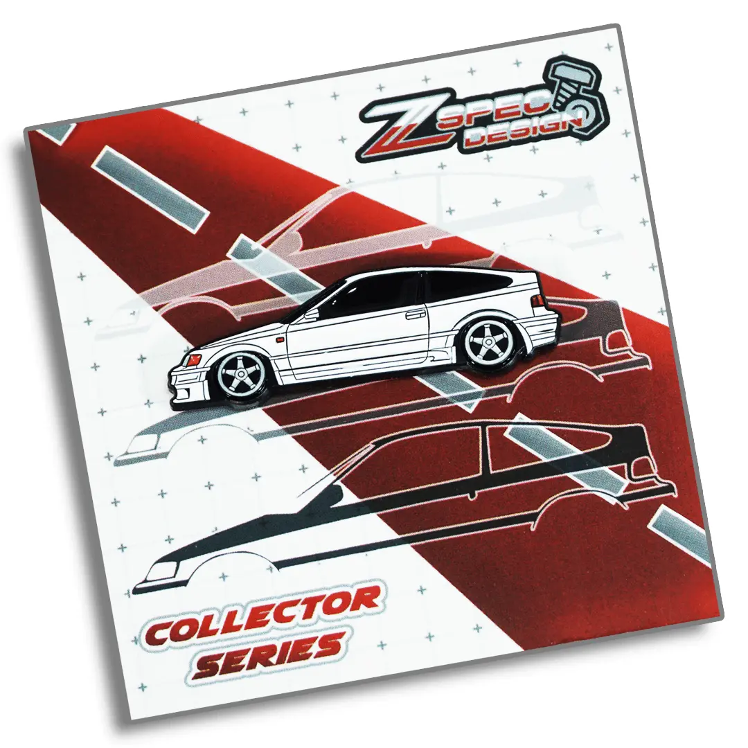 Honda Crx (Red/White/Yellow/Glitter-Silver) Collector Lapel/Hat Pin - Zspec Design 4