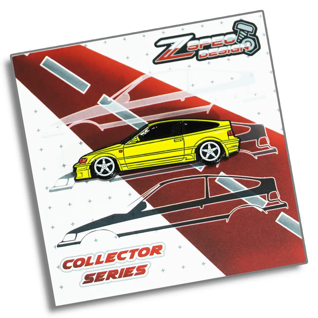 Honda Crx (Red/White/Yellow/Glitter-Silver) Collector Lapel/Hat Pin - Zspec Design 3