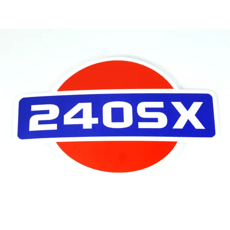 White Vinyl 240Sx Nissan '90S-Style Sticker Decal, 4" X 2.8" 1