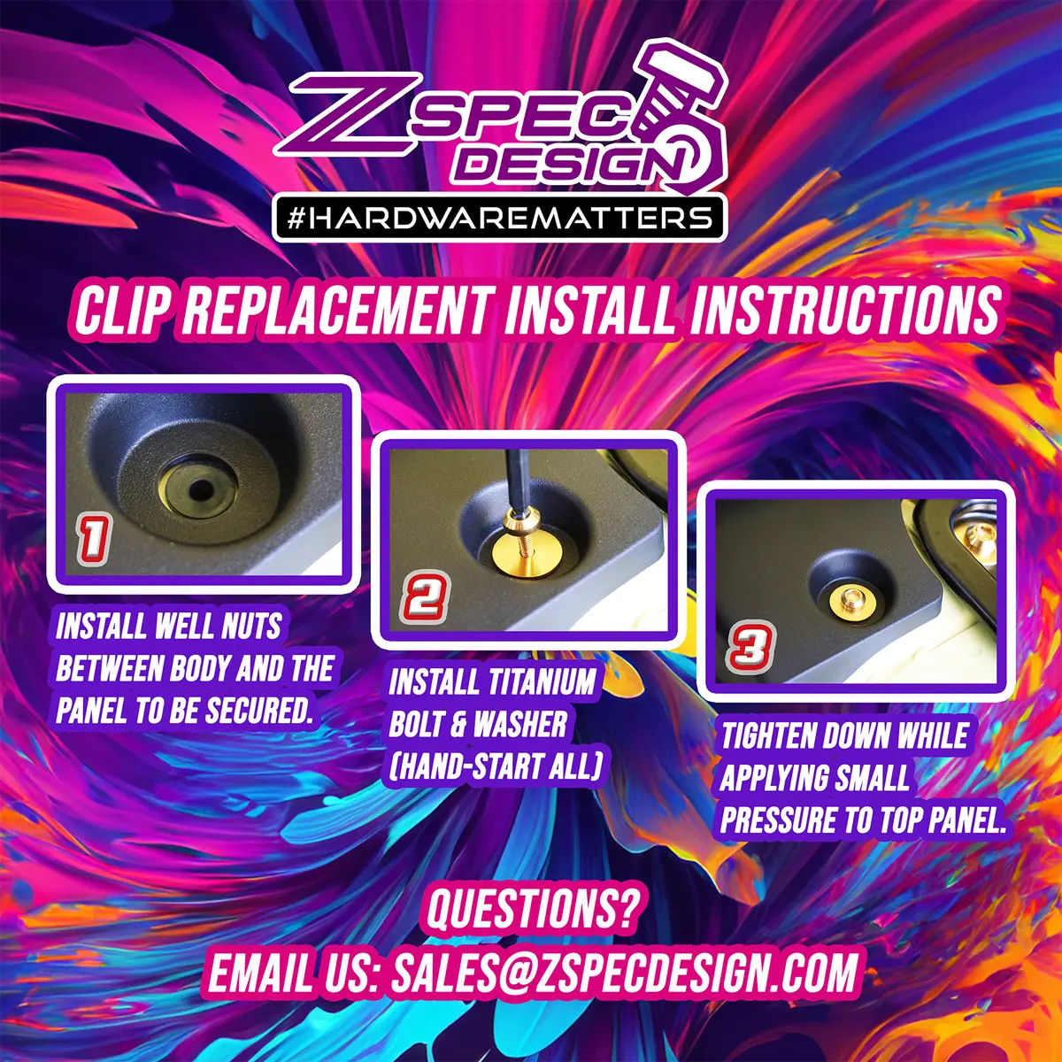 Zspec Clip-Replacement Fastener Solution, M4 X 22Mm, Longer Well Nut, Per Each 2