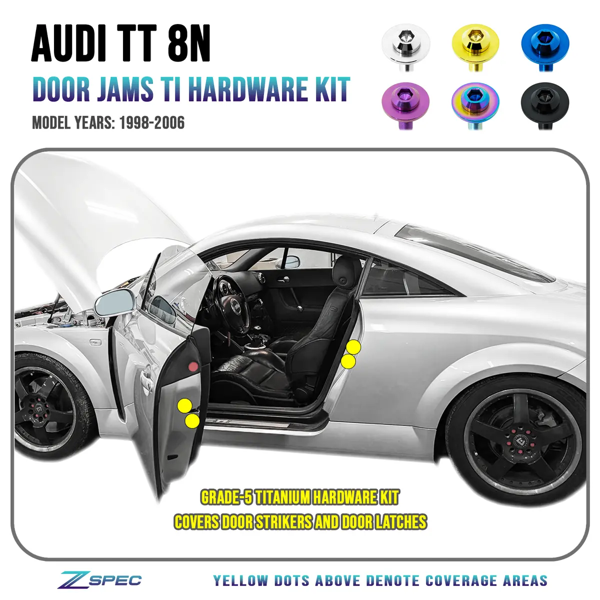 Zspec Door-Jams Hardware Kit For The Audi Tt 1St-Gen 8N, Titanium 1