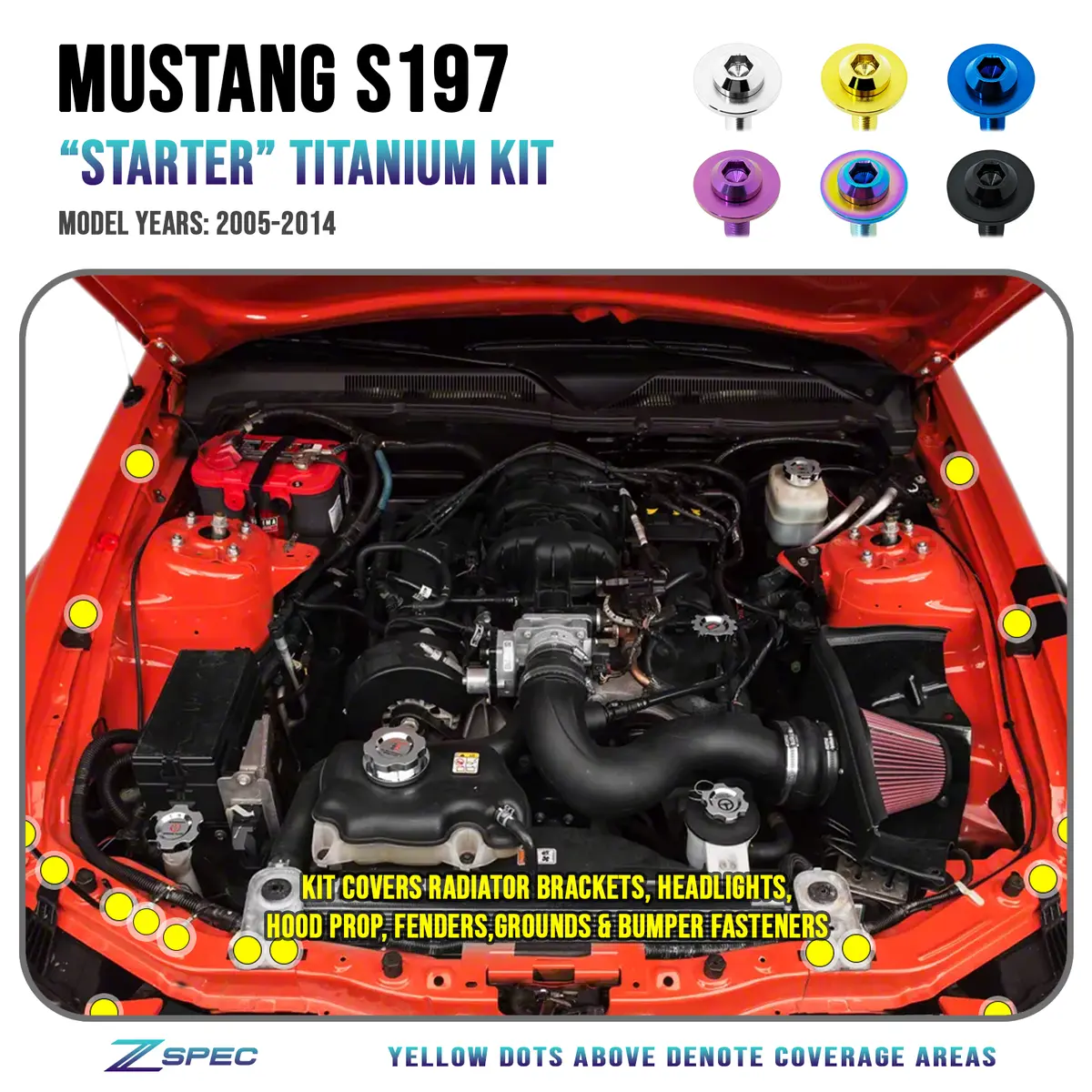 Zspec Dress-Up "Starter" Kit For Ford Mustang S197, Titanium 1