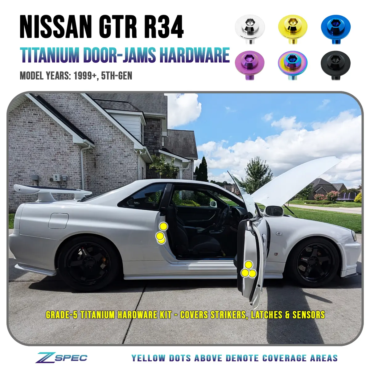 Zspec Titanium Door-Jams Hardware Kit For The Nissan Skyline Gtr R34 1