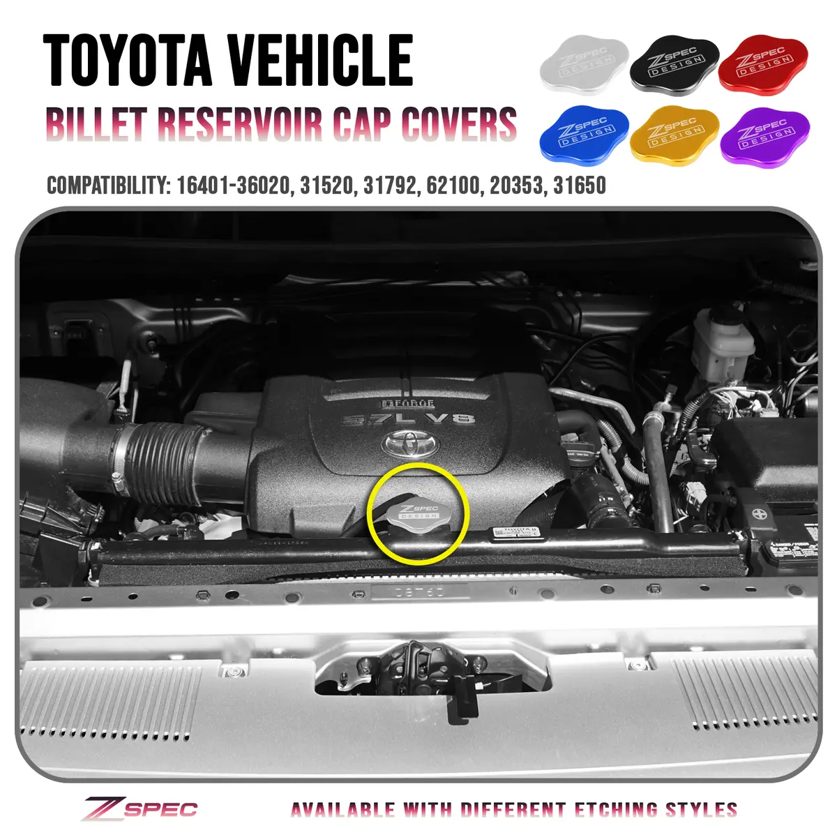 Zspec Billet Radiator Cap Cover For Various Toyota & Lexus Radiator Caps 1