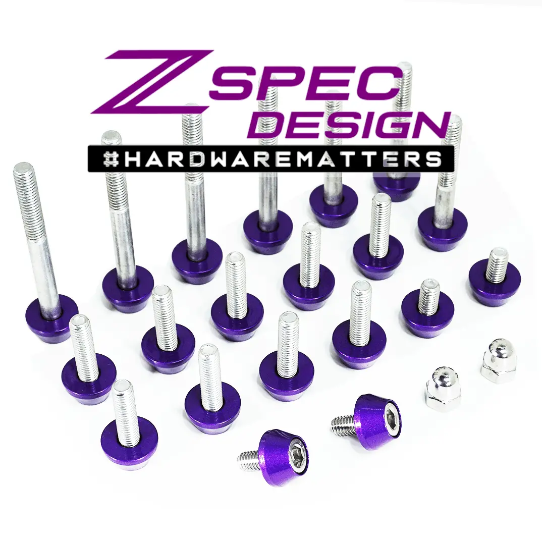 Zspec Plenum Fastener Kit For Nissan 350Z Vq35de, Stock (Oem) Length, Stainless & Billet 8