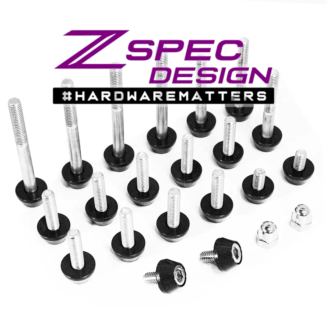 Zspec Plenum Fastener Kit For Nissan 350Z Vq35de, Stock (Oem) Length, Stainless & Billet 7