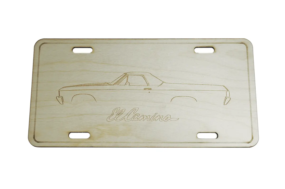 Zspec Chevy El Camino License Plate, Birch, Ornament For Office, Garage Or Man-Cave 1