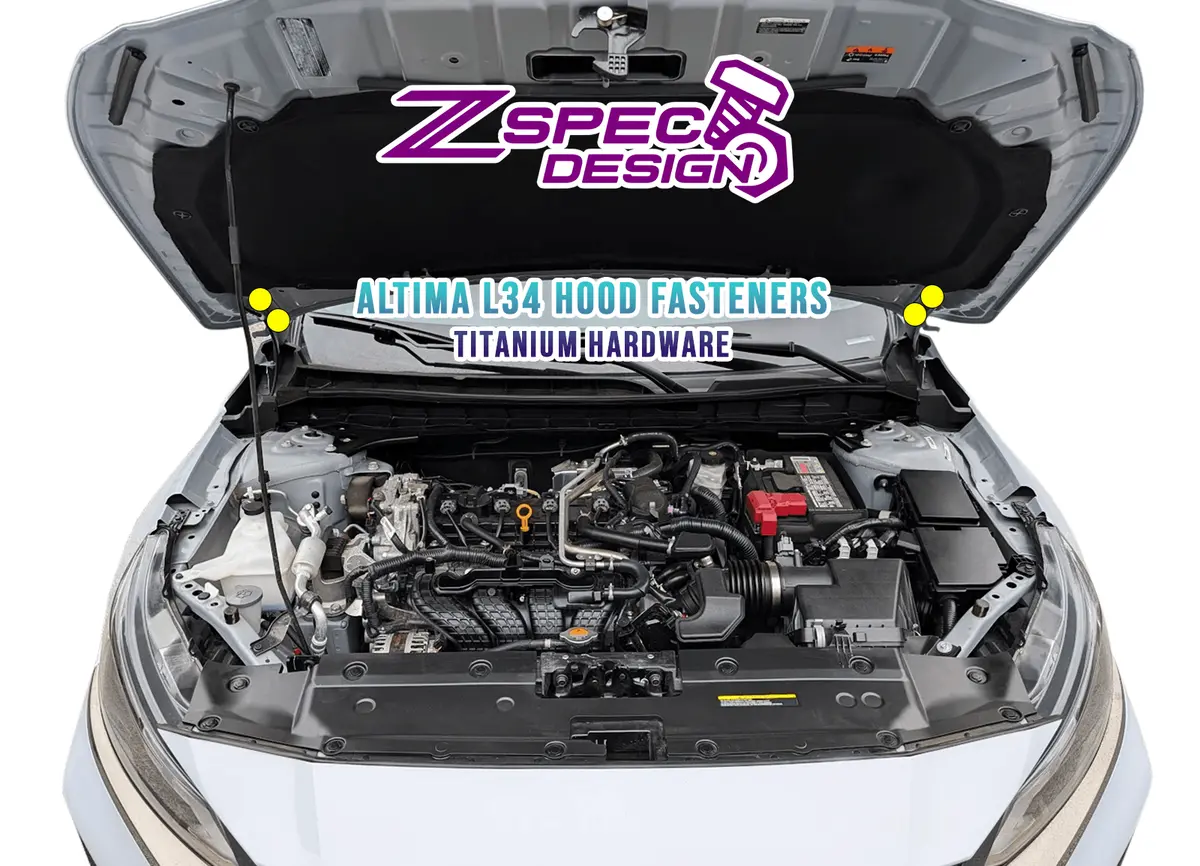 Zspec Hood Hardware Kit For Nissan Altima L34, Titanium 1