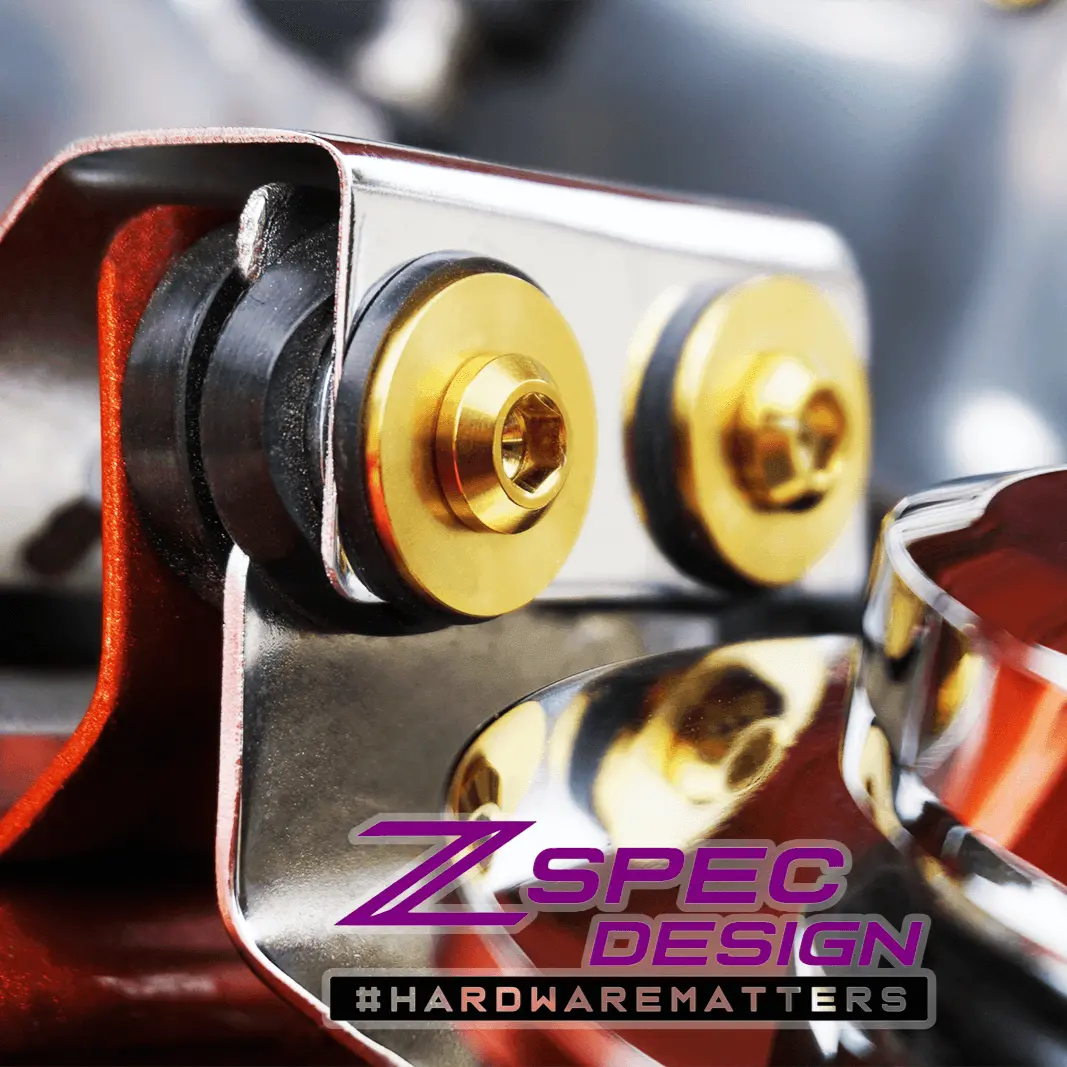 Zspec Power Steering Reservoir Fasteners For '90-96 Nissan 300Zx Z32, Titanium 5
